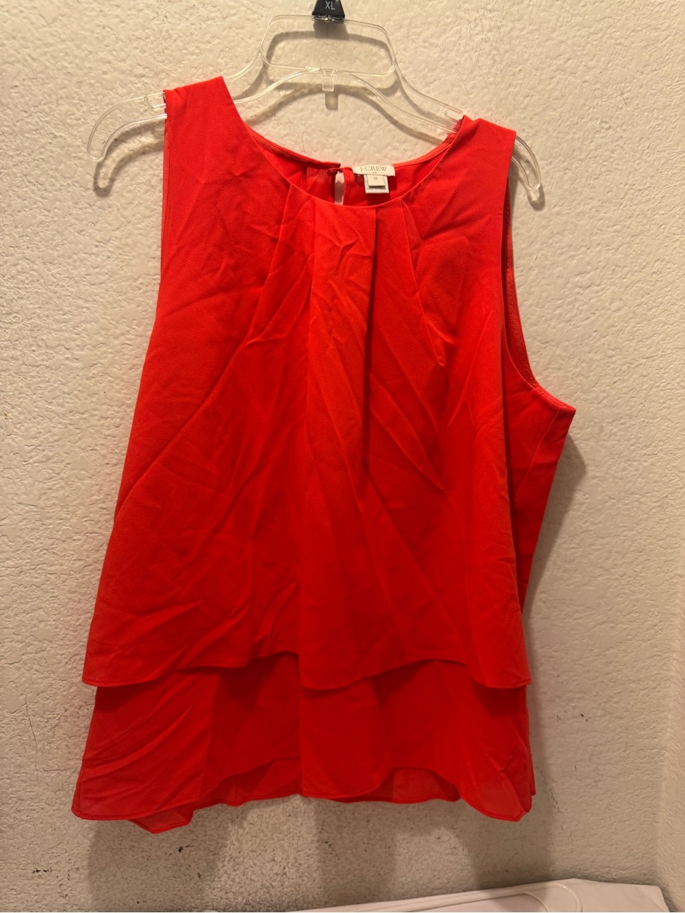 J. Crew Red Sleeveless Layered Camisole size 10